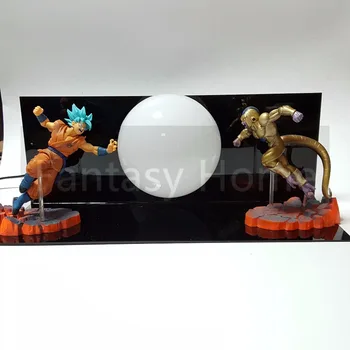 Dragon Ball Z Figura de Acțiune Son Goku vs Freeza DIY Jucărie de Afișare Dragonball Goku Super Saiyan Figuras DBZ Figura +Bec+Bază DIY17
