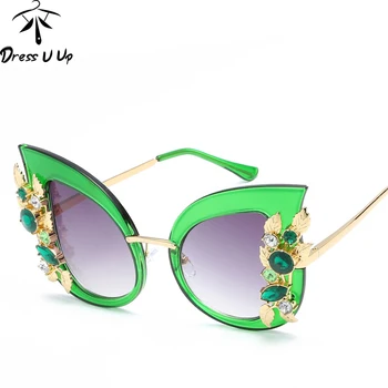 DRESSUUP de Lux Diamond Ochi de Pisică ochelari de Soare pentru Femei Brand Designer UV400 Ochelari de Soare Moda Femei UV400 Nuante Mujer