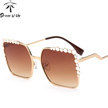 DRESSUUP Șirag de mărgele de Moda ochelari de Soare pentru Femei Brand Designer de Epocă UV400 Roz Ochelari de Soare Oculos De Sol Feminino Gafas Mujer