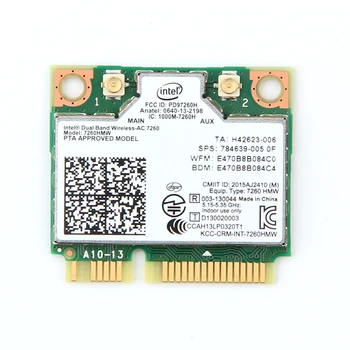 Dual Band Wireless de 867Mbps Mini PCI-E Wireless Wifi Card 7260HMW Pentru Intel AC 7260 802.11 ac 2.4 G/5G Wlan Wi-fi + Bluetooth 4.0