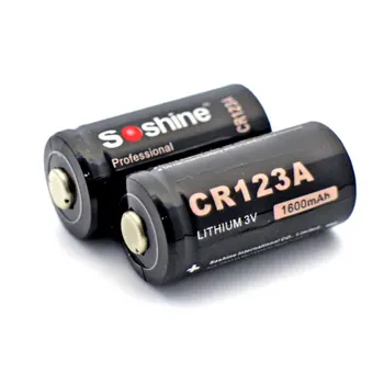 Durabil 2 buc Soshine CR123A 3.0 V 1600mAh Acumulatorul Principal de Largă Toleranță de Temperatură pentru Lanternă Tactică pentru Soshine