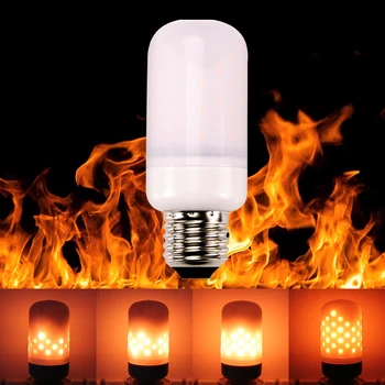 E27 E26 E14 LED lampă cu Efect de Flacără de Foc Becuri 5W SMD2835 Flacără Pâlpâitoare Lumini 110v 220V Flacără de Lumină Dinamice Decor