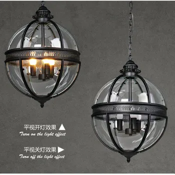 Ecolight Epocă Glob Candelabre 3 Lumini E12 E14 Sticlă Transparentă Metal Pictura Loft Lustre pentru Living, Sufragerie