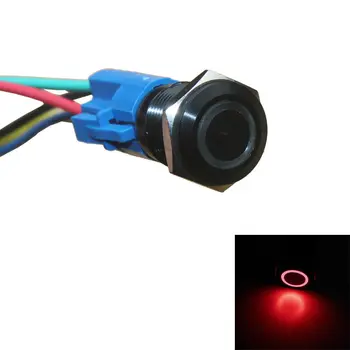 EE suport Auto16mm 12V LED Roșu Negru Coajă de Metal Buton Comuta Cu Priza Auto Styling-XY01
