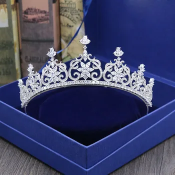 Elegant de Nunta Uimitoare de Zircon Cubic Tiara Mireasa CZ Coroana Regina Printesa Concurs de Petrecere Caciulita domnisoarele de Onoare, Accesorii de Par