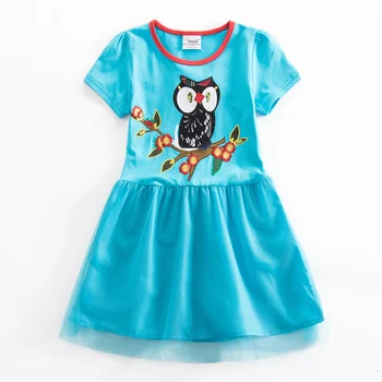 ELEGANT Nou 2018 brand vara fata de copil haine copii-rochii pentru fete de Prune brodate dantelă printesa petrecere de ziua rochie SH6252
