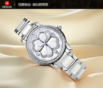 Elveția Nesun Femei Ceasuri de Lux, Marca Cuarț Femei Perla Relogio Feminino Ceas cu Diamante Ceasuri de mana N9069-8
