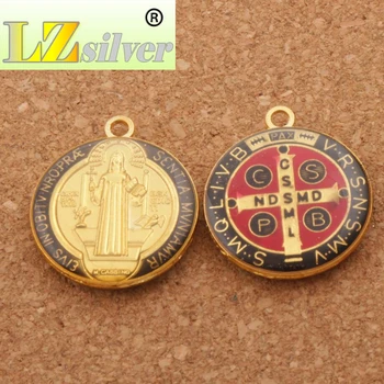 Email Saint Benedict Medalie de Cruce Crucifix Smqlivb Margele 30buc 23.2x27mm 3Colors Pandantive Bijuterii lucrate Manual DIY L1669