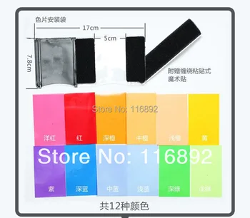 En-gros 10set 12colors/set culoare de card pentru Strobist Flash Gel Filtru, Balans de Culoare, cu banda de cauciuc ,difuzor de Iluminat