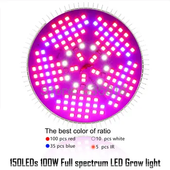 En-gros 150leds SMD2835 E27 AC85 265V Roșu Albastru IR Alb 100w LED-uri Cresc de Lumină Pentru Phytolamp Hidroponice de Plante de Acvariu Legume