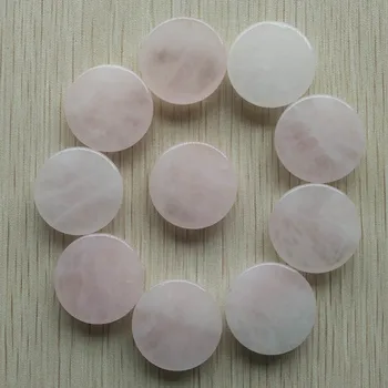 En-gros 20buc/lot inalta calitate naturale roz piatra de cristal rotund margele cabochon 25mm pentru bijuterii Accesorii face gratuit