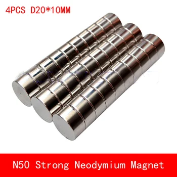 En-gros 4BUC D20*10mm rotund N50 Puternică forță magnetică de pământuri rare magnet Neodim cu diametrul de 20X10MM