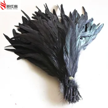 En-gros de 100 BUC negru natural coada cocoș pene de 30-35 cm / 12 la 14 inci nunta artă de performanță pene decor