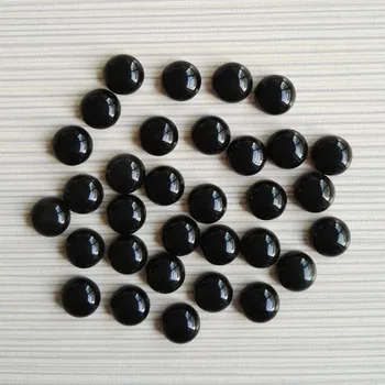 En-gros de 50pcs/lot de moda 10x10mm naturale de onix negru rotund TAXI CABOCHON piatra margele pentru bijuterii Accesorii gratuit