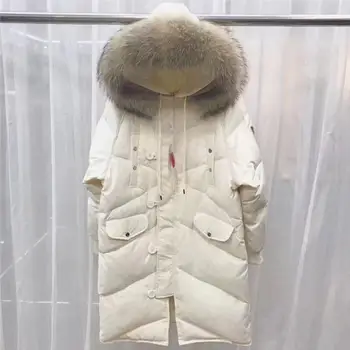 En-gros de iarnă din 2018 nou brand de moda cu guler de blană cu glugă călduroasă în jos jacheta femei haină lungă wj1454 transport gratuit
