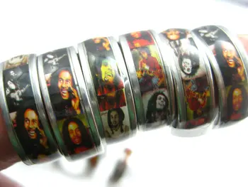 En-gros de mult 36pcs Bob Marley Jamaica Reggae rasta banda din oțel inoxidabil inele