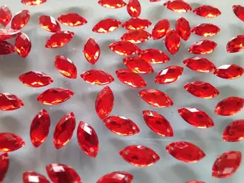 En-gros de roșii Coase pe bază de Acril Cristal Stras navette forma 6*12mm strass Diamond Piatră prețioasă 400buc/lot