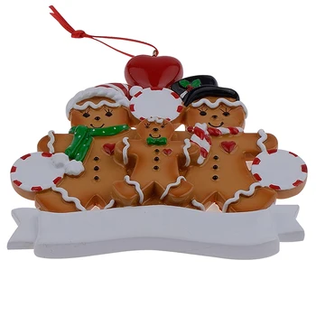En-Gros De Rășină De Turtă Dulce De Familie De 3 Ornamente De Crăciun Cu Mere Roșii Ca Și Cadouri Personalizate Pentru Vacanță Și Decor Acasă