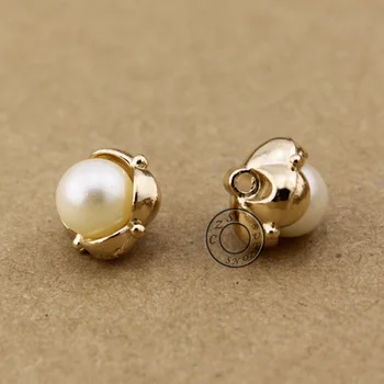 En-gros! Fabrica direct 11.5 mm 15 buc/lot clasa de top de moda de culoare aurie butoane mici de metal frumos de bază butoane perla