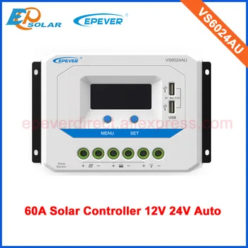 Energia solară panou incarcator controller pentru 12v 24v auto tip PWM 60A VS6024AU cu senzor de temperatura