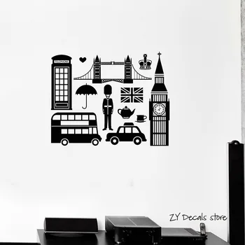 Engleză Anglia Simbol Decalcomanii De Perete Big Ben Din Londra Autocolante De Perete Dormitor Decor Mural Tapet De Perete Diy Decor L382