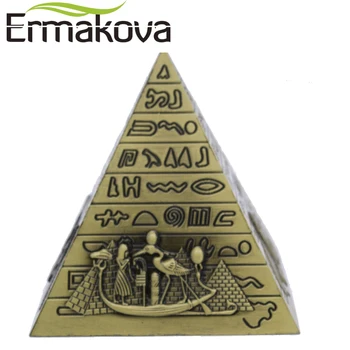 ERMAKOVA Metal Piramidele Egiptene Figurina Piramida Clădire Statuie Home Office Desktop Decor Cadou Suvenir (Bronz)