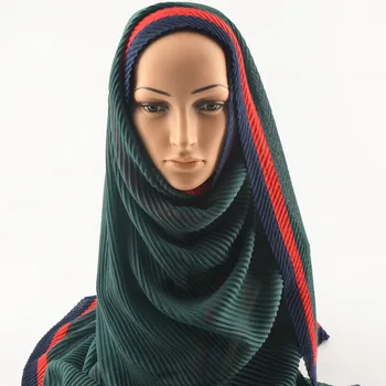 Esarfa din bumbac femeile musulmane,bumbac eșarfă simplu,Valuri model,Musulmane hijab,rid de deformare șaluri,broboade,încreți mozaic hijab