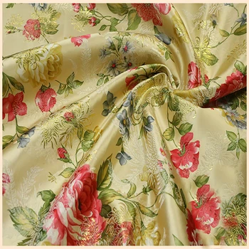 Etnice floral jacquard tapiserie satin brocart de mătase tesatura pentru rochii de mireasa,haine pentru copii,păpuși,tapițerie tesatura canapea 145*50cm