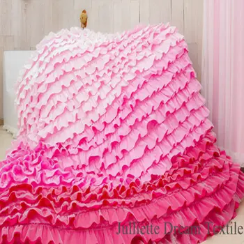 Europene de lux straturi de tort de pat set curcubeu zburli carpetă acopere cuvertură de pat romantic decor nunta dantelă lenjerie de pat lenjerie de pat