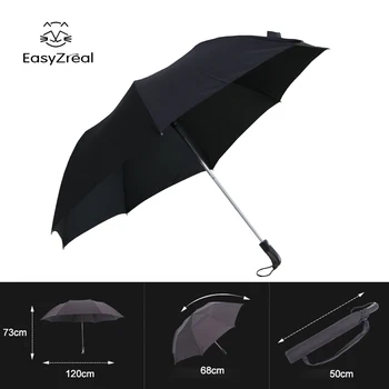 EZ Nou puternic vânt mâner Lung bărbați Pliere umbrela mare în aer liber, de Afaceri de sex Masculin parapluie Mare și Negru, Umbrele de Ploaie Mare