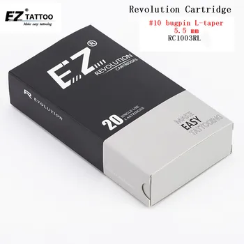 EZ Revoluție Tatuaj Ace sterilizate Cartuș Rotund Garnituri #10bugpin 0,30 mm Pentru mașini și mânere RC1003RL 20 buc /cutie