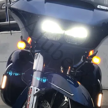 FADUIES Chrome Motocicleta Autostrada Bar Switchback de Conducere Lumină Albă LED Amber pentru Crash Baruri PENTRU Harley Davidson Biciclete de Turism