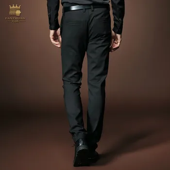 Fanzhuan Transport Gratuit Noi bărbați haine de toamna slim casual pantaloni skinny negri usor de intretinut vest-pantaloni stil masculin 518013