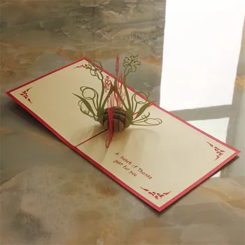Farmecul Artei Origami DIY Mulțumesc carduri jonquil meserii de hârtie artz laser taie 3D pop-up felicitari cărți poștale 15*15cm