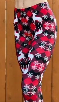Femei Casual Confortabil Skinny Stretch Talie Mare Pantaloni Femei Pantaloni De Crăciun