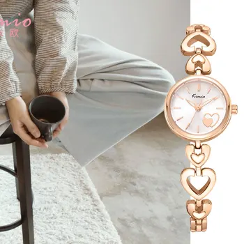 Femei ceasuri KIMIO brand rochie de cuarț Dragoste Aur Rafinat de Lux ceasuri Brățară Doamnelor din oțel ceasuri de mână fată ceas