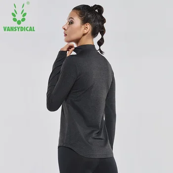 Femei Cu Maneci Lungi De Funcționare T-Shirt Stand Guler Yoga Teuri Monofazate Ciclism Formare Topuri Respirabil Sală De Fitness, Tricouri Sport