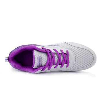 Femei pantofi Pantofi casual femei 2018 New sosire Respirabil ochiurilor de Plasă respirabil dantela sus pantofi în aer liber Pentru femei tenis feminino