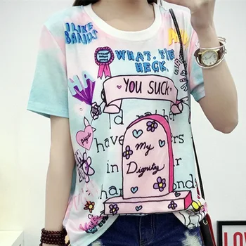 Femei T-shirt Harajuku Cămașă de Vară Lolita Topuri Tricou Maneca Scurta Anime Patten Tipărite Femeie T-shirt Japonia Kawaii Îmbrăcăminte