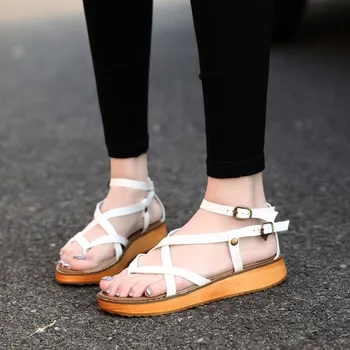 Femei Vara Plat Gladiator Platforma Sandale Flip FLop 2017 Moda Casual, Vintage Dimensiuni Mari 34-45 Mare Sandalias Pantofi Femei