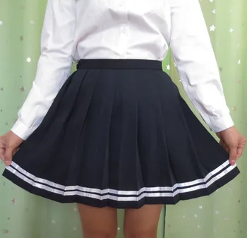 Femeie de moda Lady Talie Mare Japoneze Uniforme Școlare Fusta Plisata S-XXL Culoare Multi Solid Cosplay JK Student Fusta