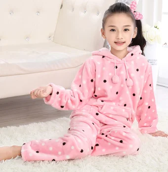 Fete De Iarnă Cu Glugă Pijamale Primăvară Baieti Copii Cămăși De Noapte Pentru Copii Pijamale Pentru Fete Flanel Gros Pijamale Seturi