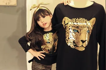 Fete Noi Seturi de Îmbrăcăminte pentru Copii Haine pentru Copii Îmbrăcăminte Completă Tricou Maneca Leopard Legging , 2pc Set , 3 Culori