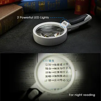 FGHGF 6X Portabile Lupa Cu Iluminare LED Lampă cu Lupă Harta Lectură Bijutieri Lupă