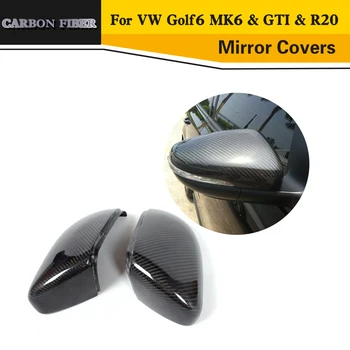Fibra de Carbon Plin de Înlocuire oglindă laterală acoperă Capace Pentru VW Golf6 MK6 & GTI & R20 2010-2013
