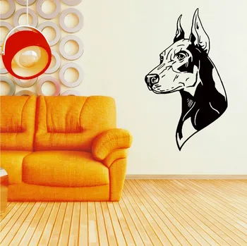 Fierbinte De Vânzare Casa De Perete Decorativ De Perete Decal Câine Doberman Dreapta Și Stânga De Perete Autocolant Vinil Pictura Murala De Perete Pentru Dormitor Decor Y-683