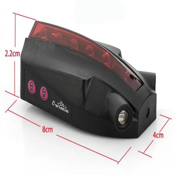 Fierbinte de Vânzare Negru Ciclism Biciclete Biciclete Inteligente cu Laser de Lumină din Spate 5 LED Coada Wireless Lampa de Frână