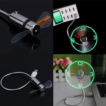 Fierbinte de Vânzare Reglabil USB Gadget Mini-Timp Flexibil Ceas cu LED-uri USB Ventilator cu Lumina LED-uri Cool, Gadget-Timp de Afișare en-Gros