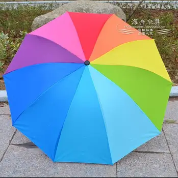 Fierbinte De Înaltă Calitate De Moda Curcubeu Umbrele De Apă Umbrelă De Soare Extreme Popularitate Creative Trei Pliere Umbrela