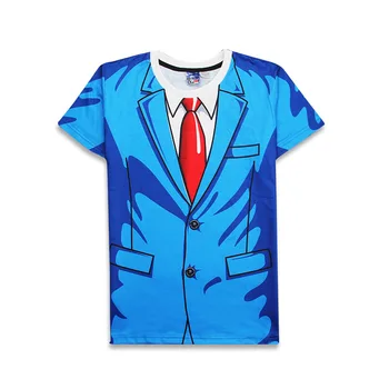 Fierbinte Faux Real Formale Purta Cravata de Desene animate de Foc 3D de Imprimare T-shirt Amuzant Bărbați Pulover Unisex Confortabil Homme Top Copii Costum